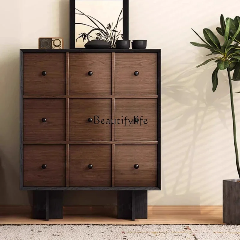 

P13Medieval retro entrance living room small apartment sofa side cabinet homestay style locker