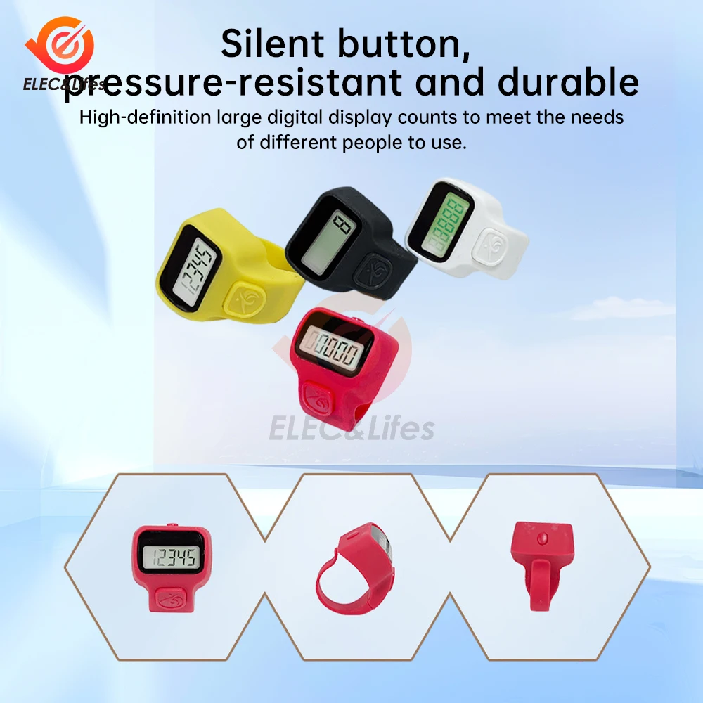 Mini Finger Counter LED Electric Digital Display With Light Tally Counter Stitch Marker Sewing Knitting Weave Buddha Pray Soccer