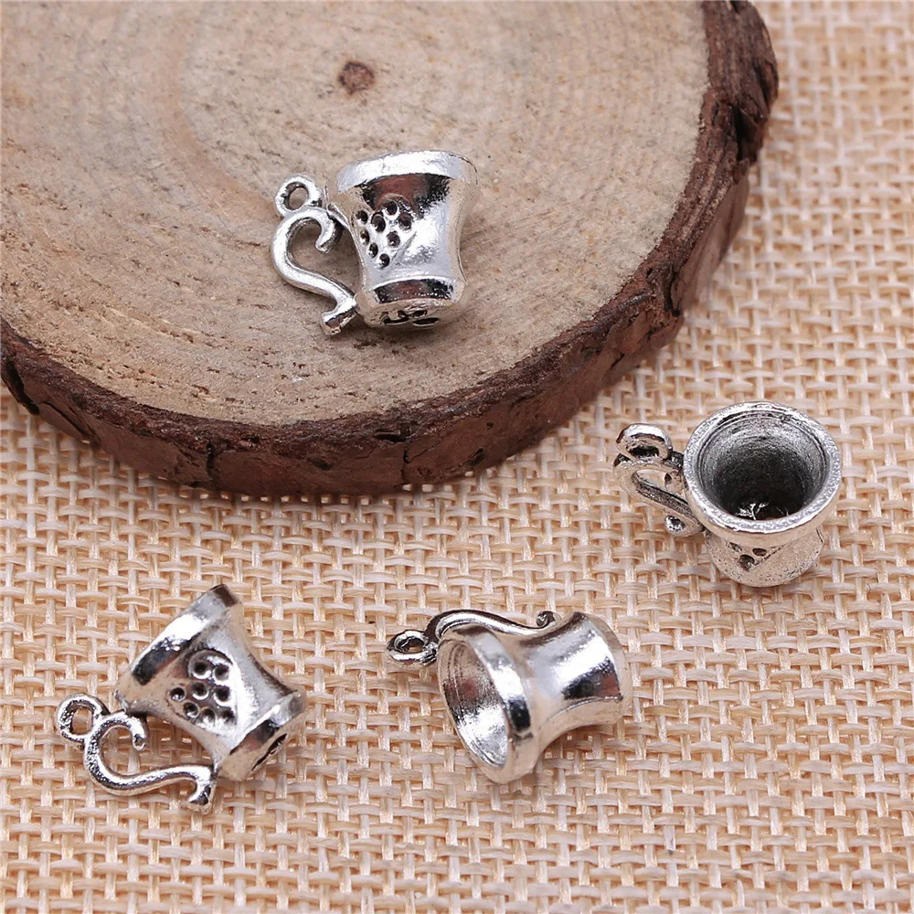 10pcs 10x15mm Charms Teacup Antique Making Pendant fit,Vintage DIY Handmade Jewelry