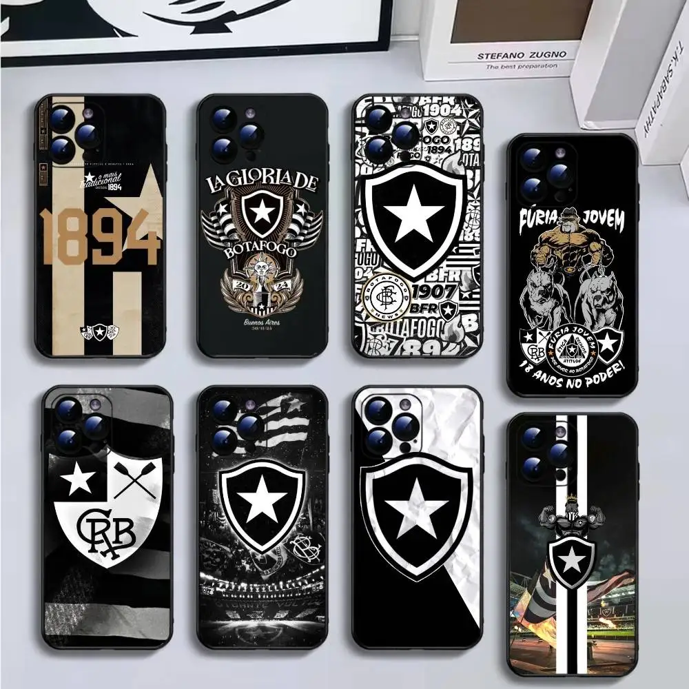 

football B-Botafogo Phone Case For iPhone16,15,14,13,12,11 Plus,Pro Max,XS,X,XR,SE,Mini,8,7,Soft Black Cover
