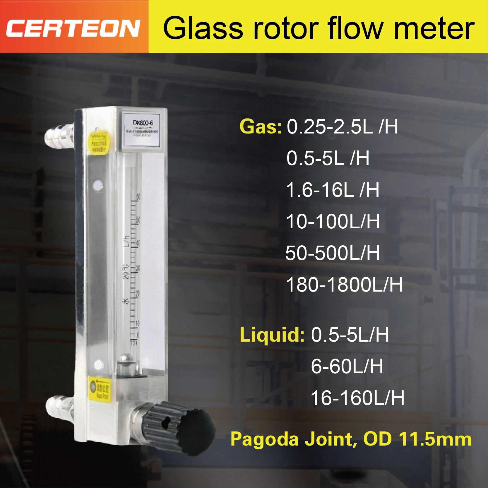 Glass Rotameter Glass Tube Rotameter Variable Area Flow Meter Glass Tube Flow Meter