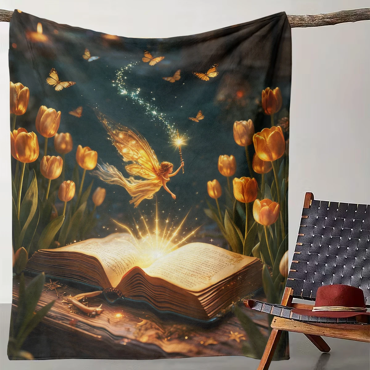 1 كتاب الحكاية الخيالية الفراشة السحرية بطانية الرياح حالمة غرفة الأطفال الديكور بطانية دافئة