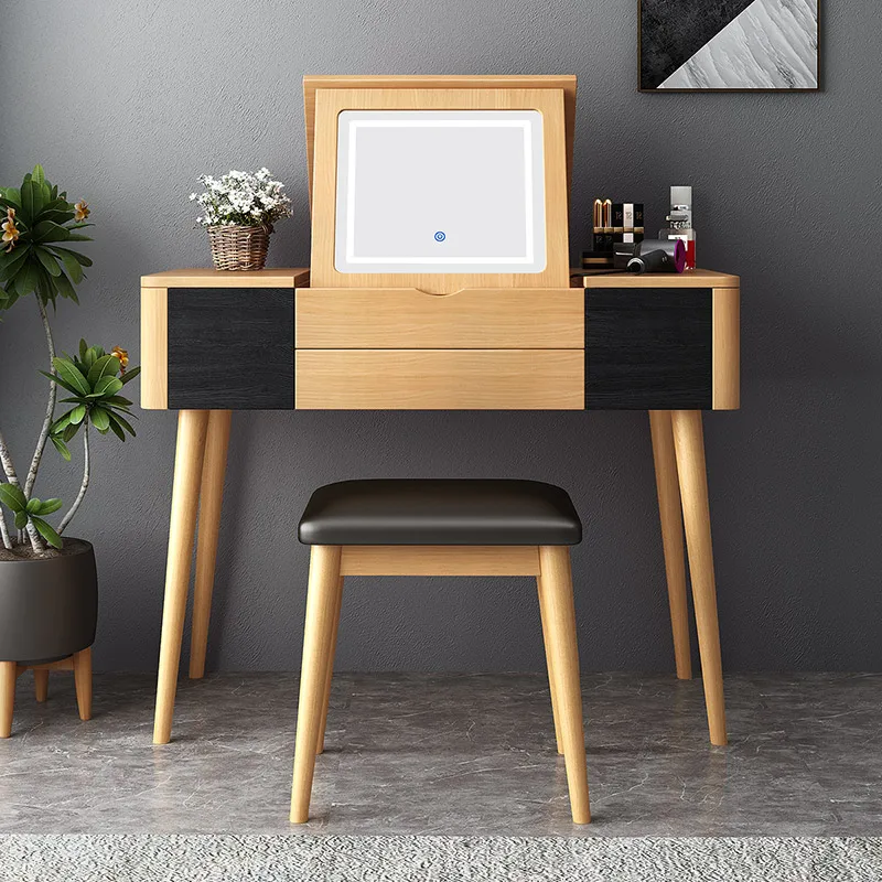 

Touch mirror dresser makeup table bedroom small apartment mini modern simple Internet celebrity ins