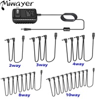 Miwayer Daisy Chain Cable 1 to 2 3 5 6 8 10 Ways Guitar Effect Pedal Accessory 9V DC Adapter Plug Power Cord