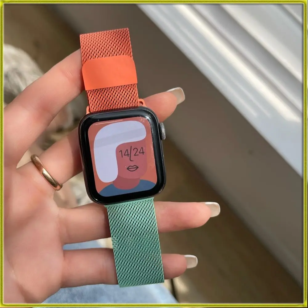 

Совершенно новый ремешок для часов Apple Watch iwatch 1/2/3/4/5/6/7, металлический ремешок для часов с градиентом для iwatch7123456