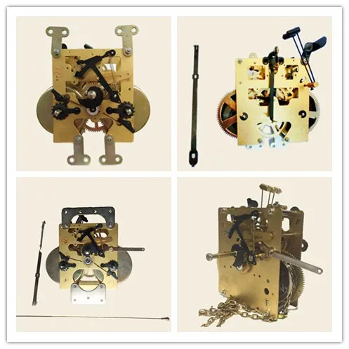 Vintage accessories, retro mechanical repair, clockwork clock movement, running time assembly