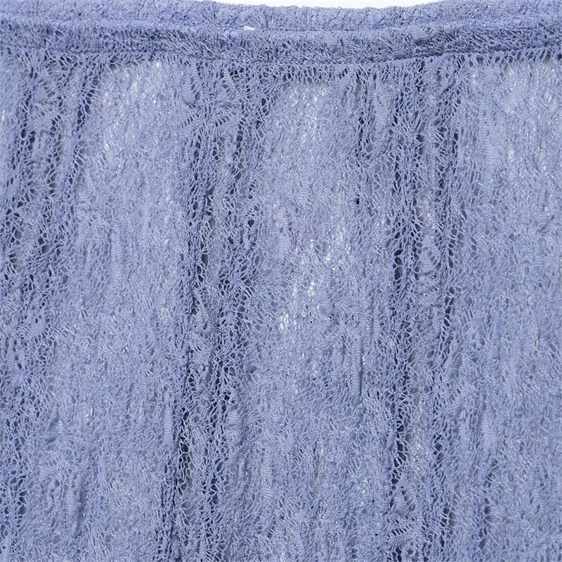 KEYANKETIAN2025 letnia nowa damska przezroczysta koronkowa spódnica MIDI wakacyjny wiatr w pasie szczupła miękka linia spódnica do kostek