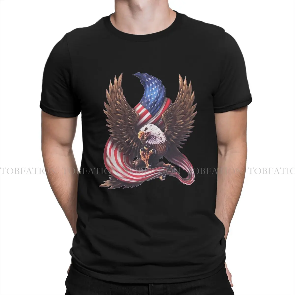 Eagle Men's TShirt USA Flag Bald Eagle American Flag Fashion T Shirt 100% Cotton Harajuku Streetwear New Trend