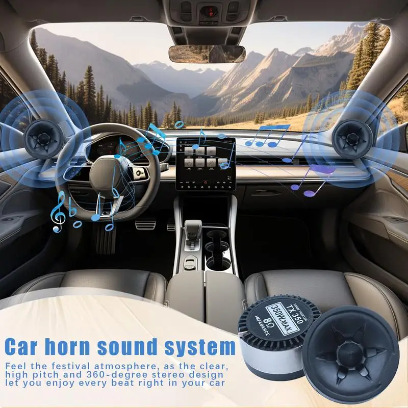 

Car Mount Horns Stereo Electric Car Horn Multifunctional Car Horns Black Car Speaker For Commuting Business Trip Daily Driving