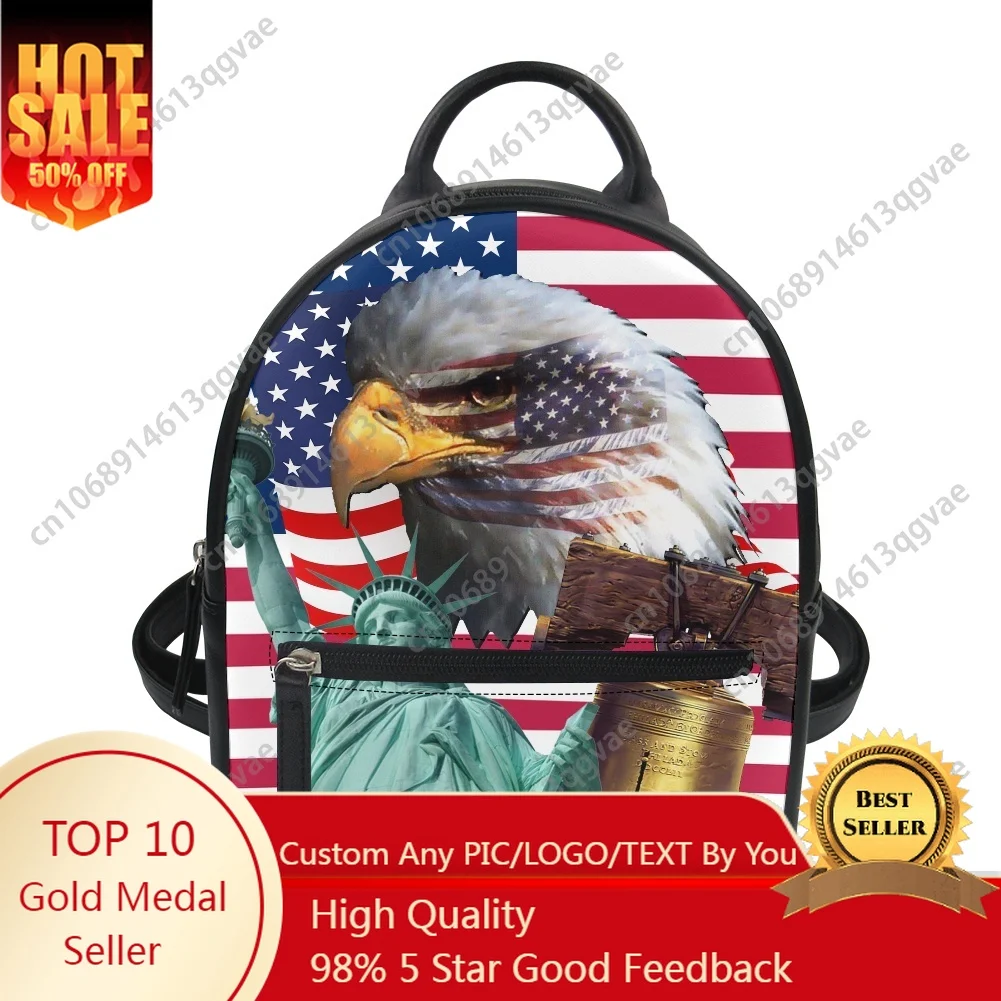 

America 250 Anniversary Custom Backpack Purse Women Carter Schoolbags Double Shoulder Bag Mini Daypack Leather Travel Bag