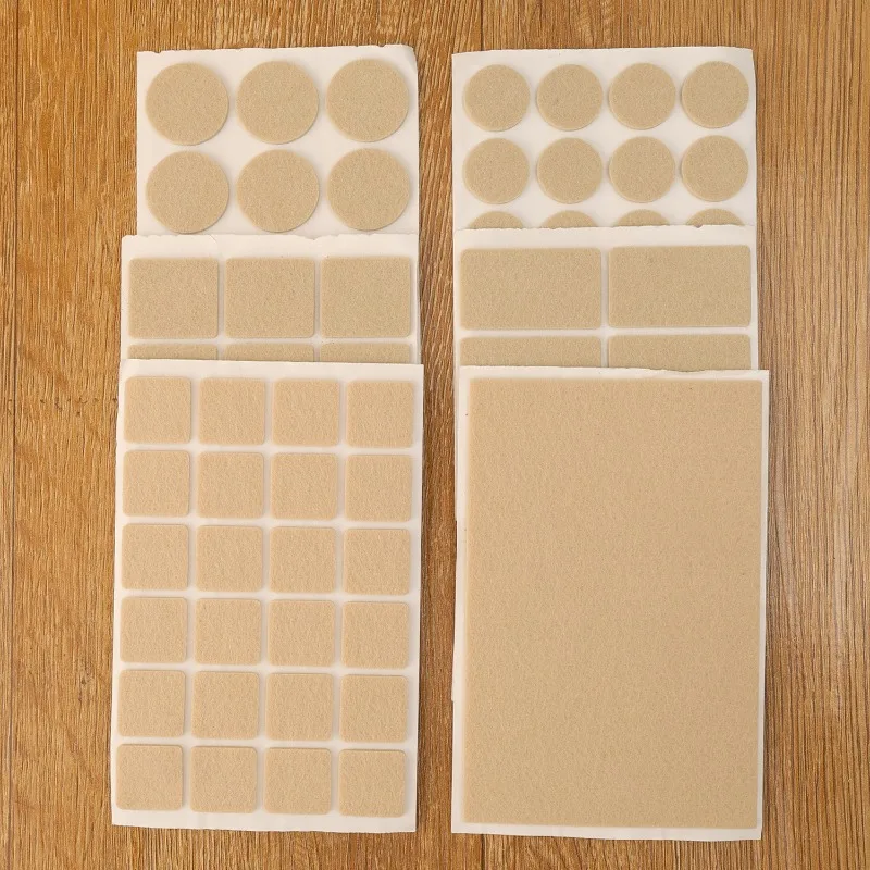 미끄럼 방지 펠트 보호 패드 자체 접착 테이블 의자 다리 패드 안티 스크래치 매트 바닥 보호대 데칼 사각형 원형 직사각형