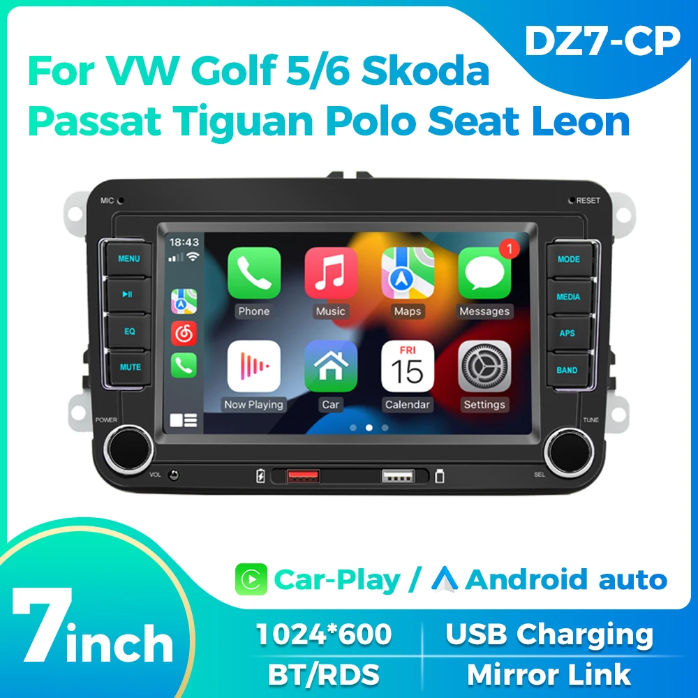 Navifly 2 Din Car Radio Car Multimedia Player GPS WiFi Carplay RDS For Volkswagen Skoda Mingrui Golf 5 6 Touan Passat Bora Jetta