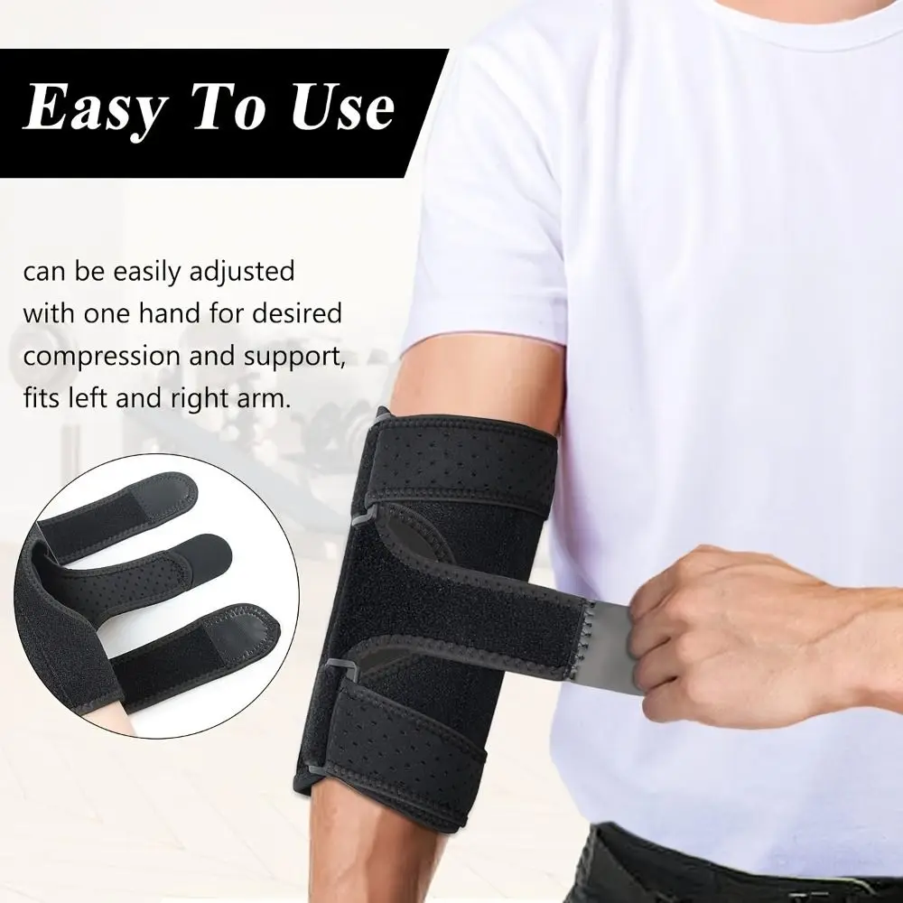 Double Steel Plate Elbow Brace Breathable Super Strong Support Elbow Stabilizer Support Adjustable One Size Fits All