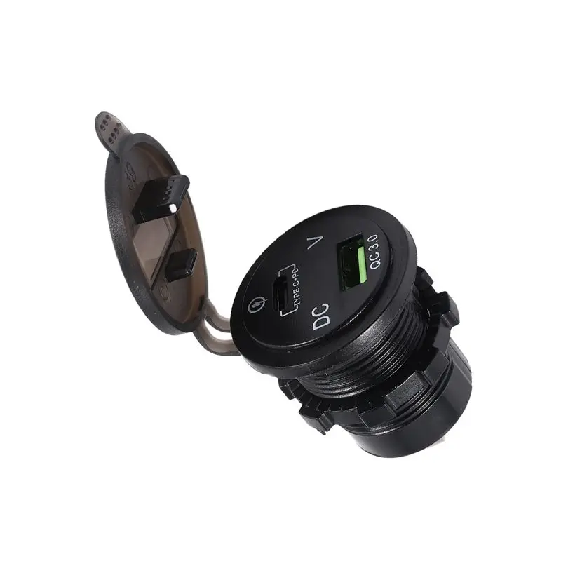 

AB59-18W Quick Charge 3.0 USB Car 48W Type-C PD Fast Charge Socket Outlet Adapter For Car, Boat, RV, Motorcycle