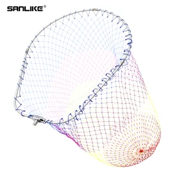 SANLIKE Fishing Net Head Aluminum Alloy Foldable Extending Frame  Nylon Dip Net 12mm Screw Fishing Equipment Accessories