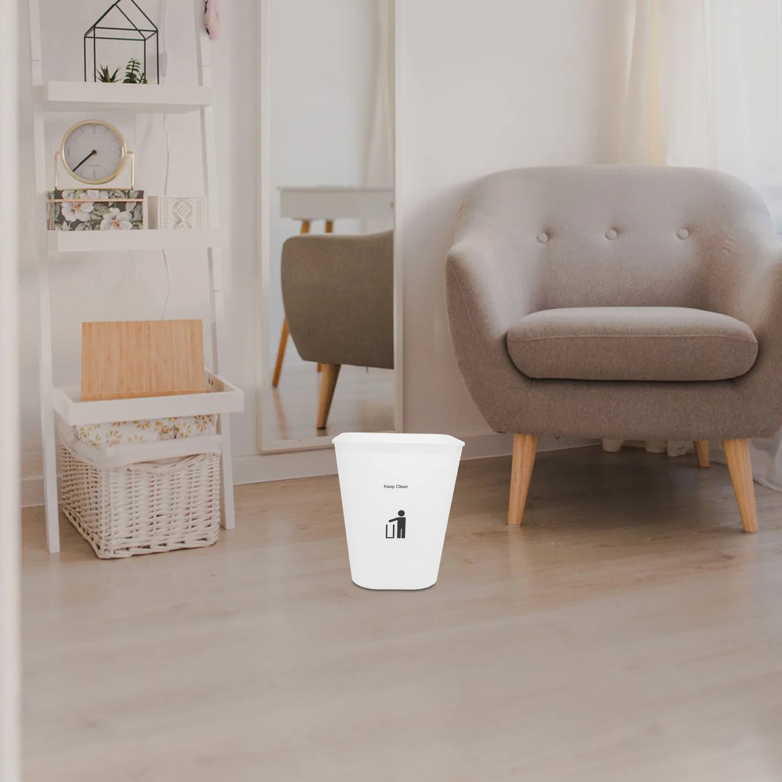 

1 set Household Trash Can 10L Press Top Odor Sealing Plastic Garbage Bin For Bedroom Bathroom Kitchen Office Home Use