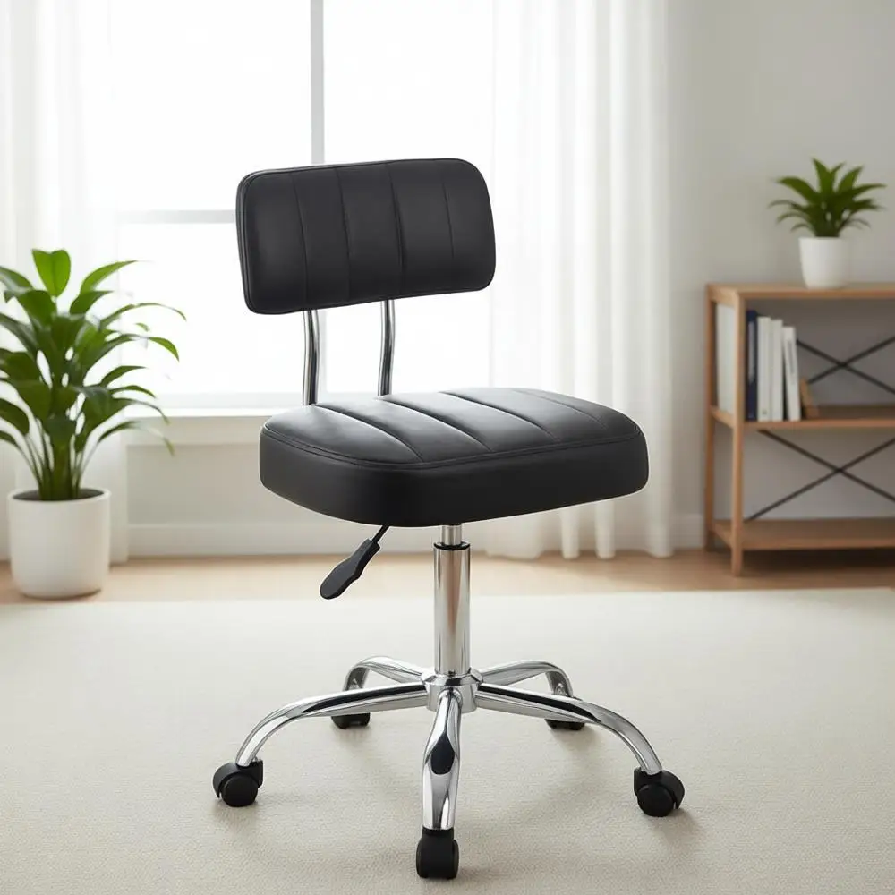 Adjustable Height Swivel Desk Chair with Backrest and Lumbar Support