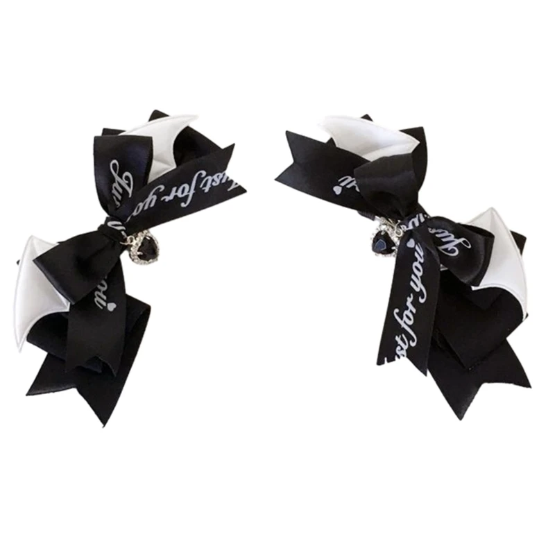 Punk Wing Bow Hairclip Subculture Barrettes Lady Hair Styling Accessories 2PCS M6CD