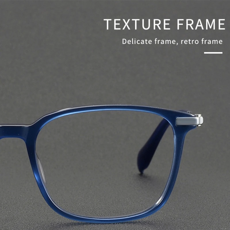 SZTZX Fashion Men Women Multi functional Glasses Pure Titanium Acetate Handmade Glasses Anti Blue Light Progressive Eyeglasses
