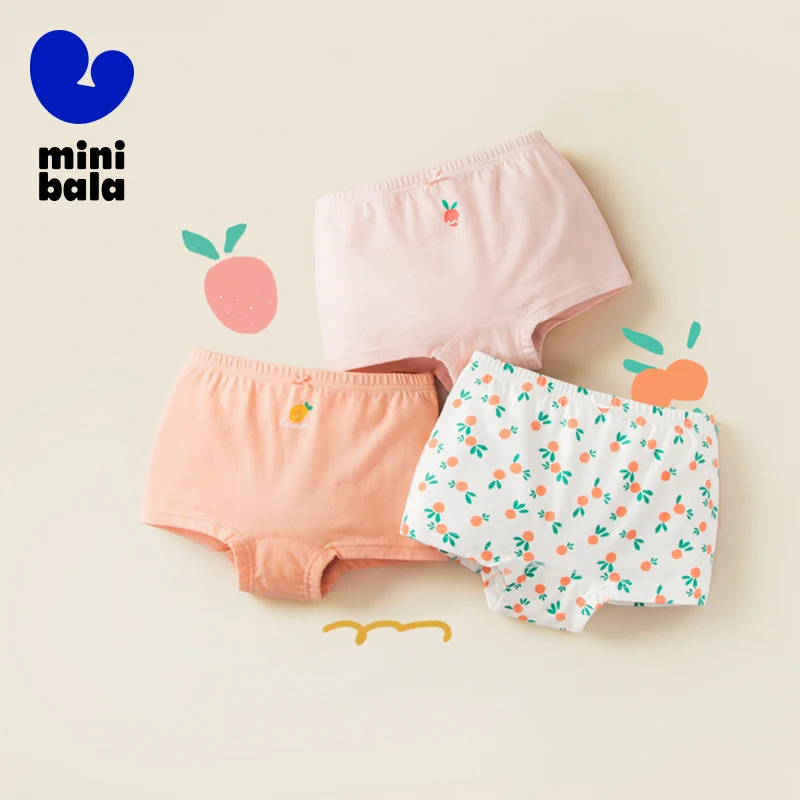 

Нижнее белье Mini Bala, нижнее белье для девочек, Новинка лета 2024, Детские Безопасные шорты из чистого хлопка на плоской подошве без зажимов для ягодиц