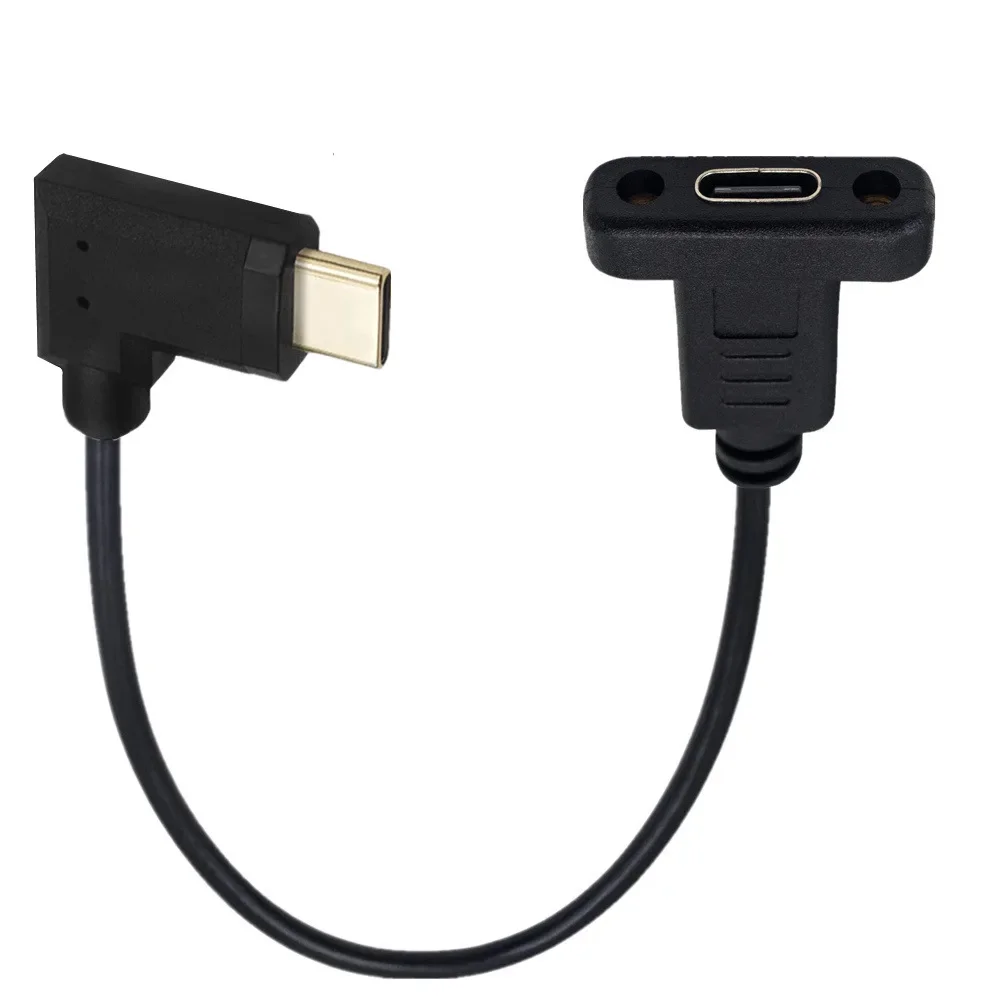USB نوع C تمديد كابل USB 3.1 كابل فيديو البيانات USB-C ذكر إلى أنثى موسع الحبل موصل مع لوحة المسمار جبل محمية