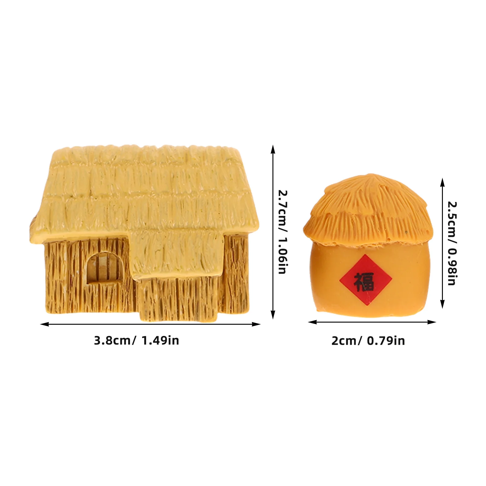 5 قطعة تماثيل منزلية صغيرة من الراتنج: ديكور كوخ القرية ذات المناظر الطبيعية الصغيرة لحديقة الجنية بونساي الأواني العصارية ساحة حلية #4