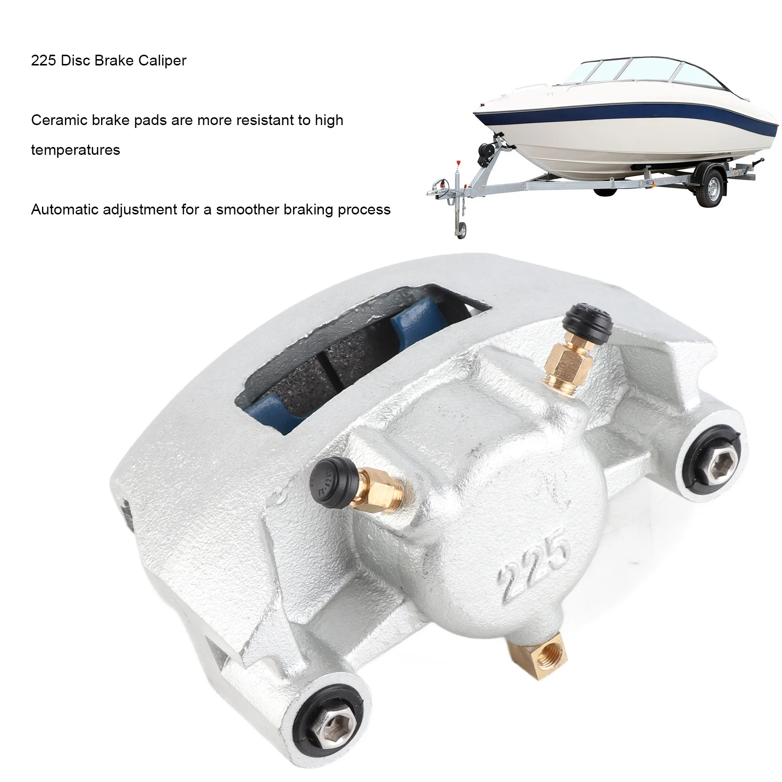 Boat 225 Disc Brake Caliper Stainless Steel Cast Iron High Strength for Kodiak 3500 5200 6000lbs 10 to 12in Disc Brake Kit