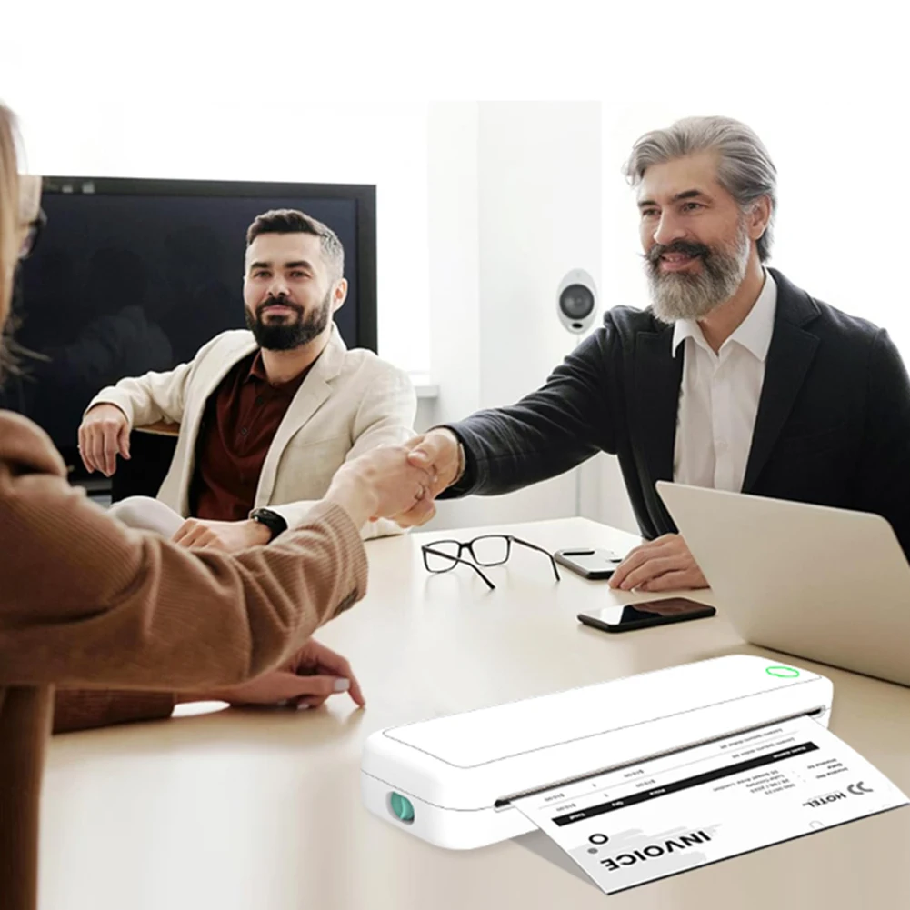 A4 Portable Thermal Printer Inkless Bluetooth-Compatible Wireless Mobile Travel Printer with Printing Paper Min A4 Label Maker