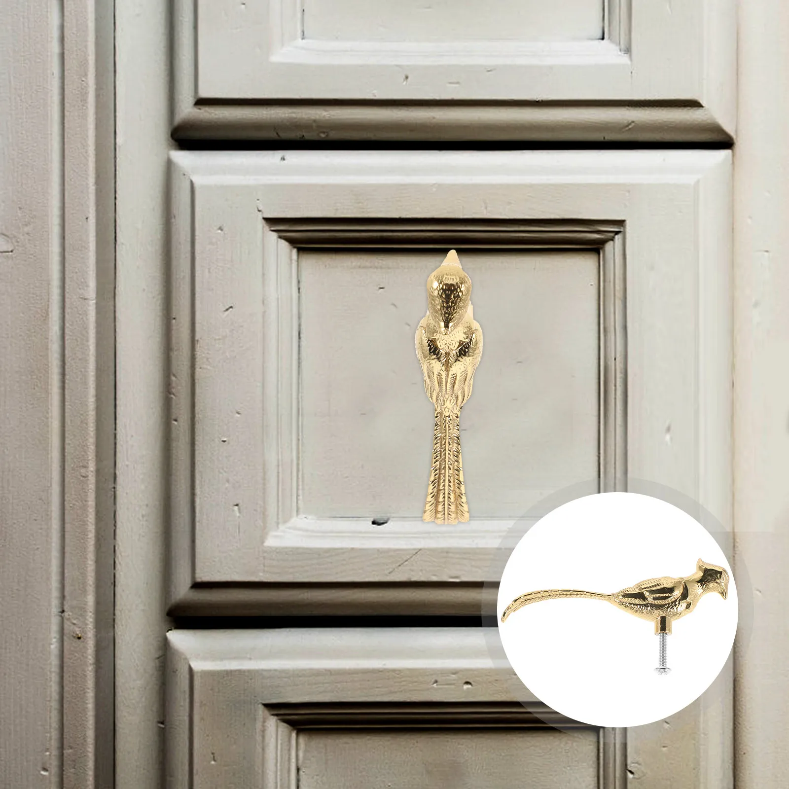 Brass Bird Drawer Handles Decorative Animal Pull Knobs with Screws for Dresser Cabinet Cupboard Closet Door