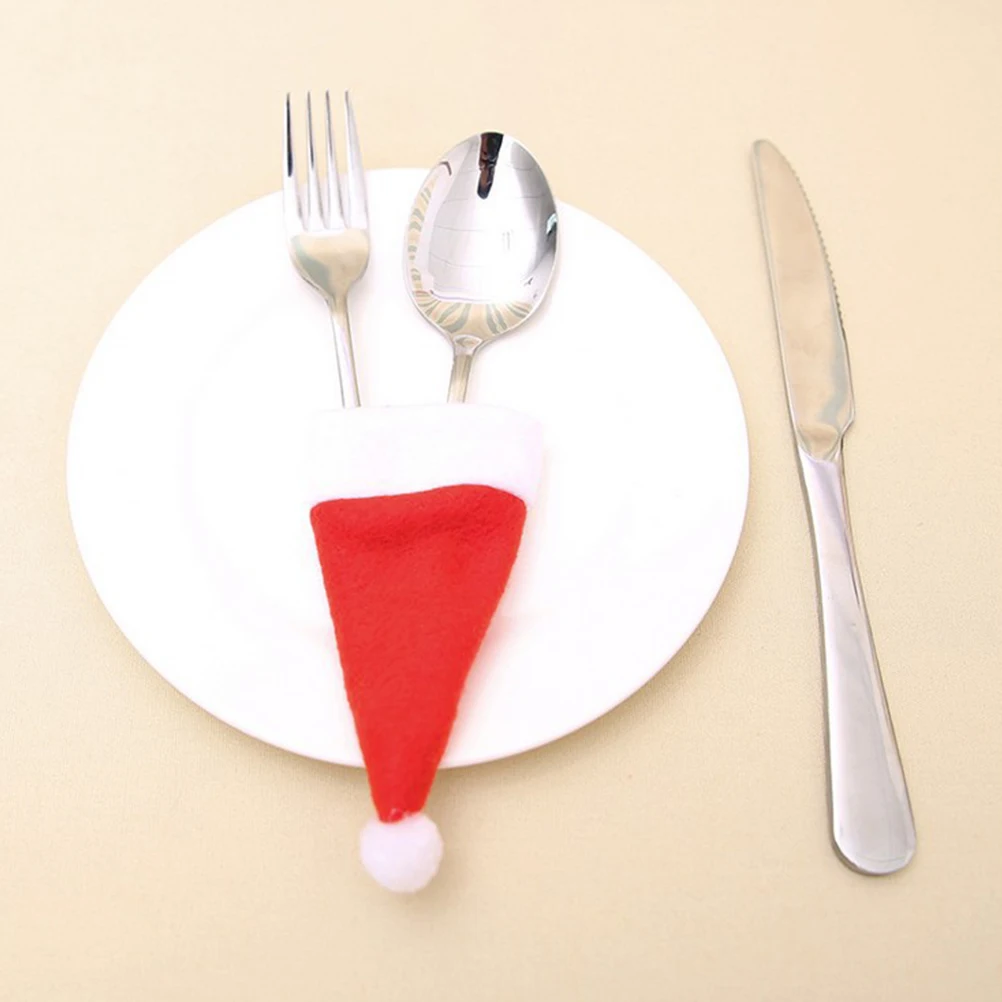 

10pcs Santa Hat Bottle Covers Vibrant Craftsmanship Party Christmas Decoration Cover for Birthday