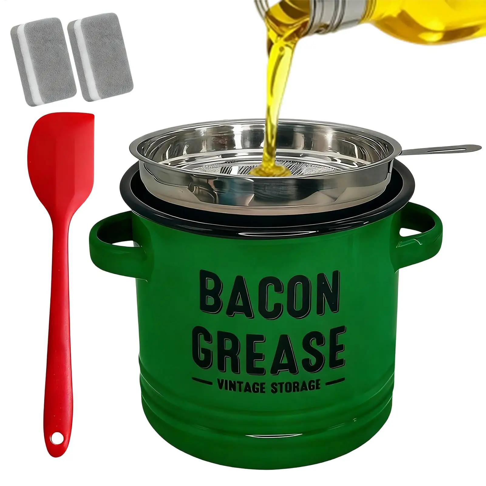 

Контейнер для смазки для кухни большой емкости 1200 мл, контейнер для смазки для жарки, выпечки, приготовления еды, праздника, кемпинга, Дня благодарения