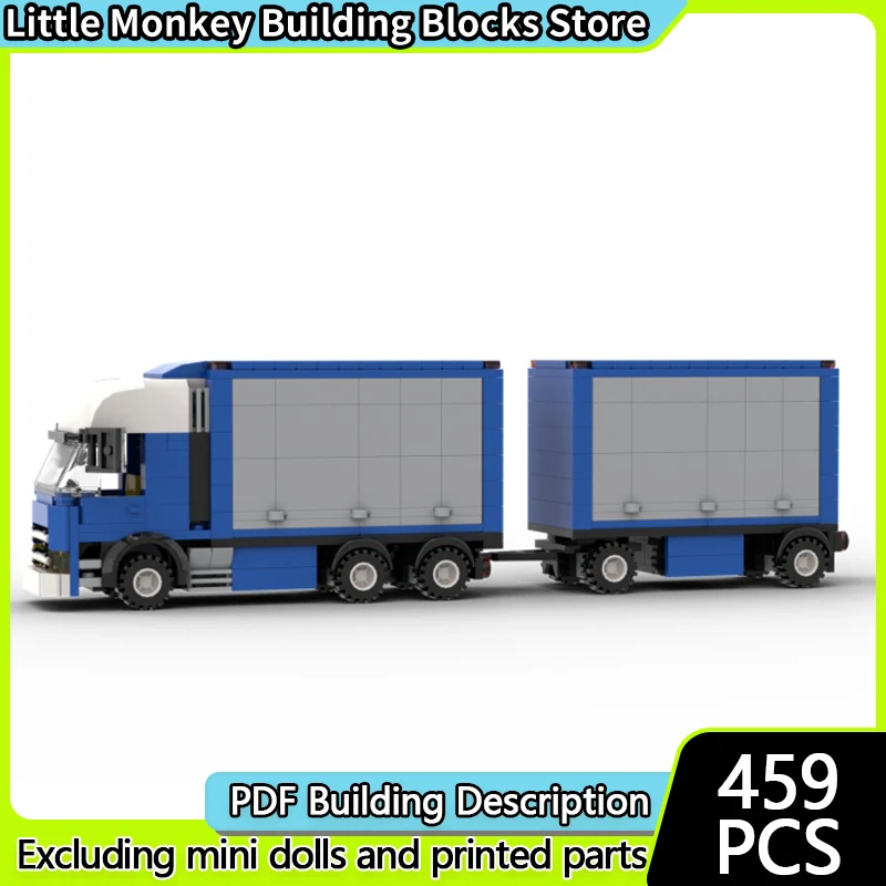 City Car Model MOC Building Bricks Classic Curtainside RoadTrain Modular Technology Children Holiday Gifts Assemble Toys Suit
