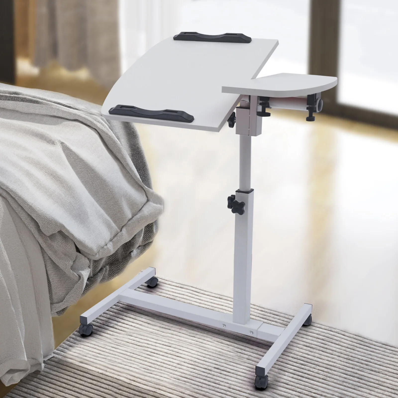 Adjustable Portable Laptop Stand with Rolling Wheels