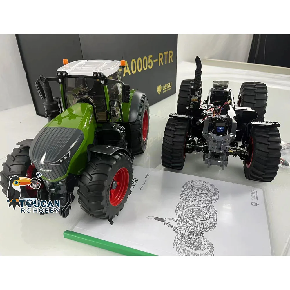 LESU 1/16 RC Metal Assembled Chassis 4X4 Model with Differential Lock for 1050 Remote Control Tractors DIY Vehicle Car Model