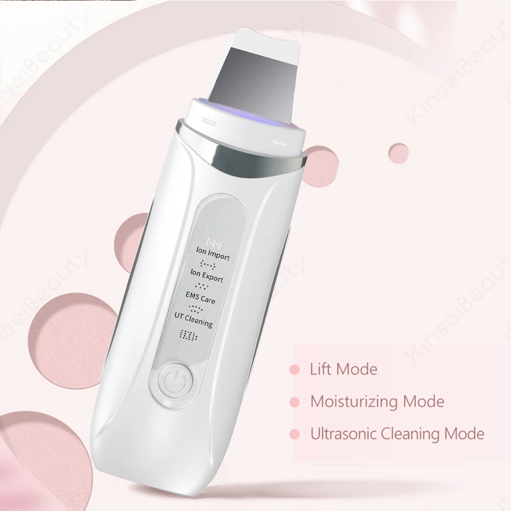 

Professional Ultrasonic Skin Scrubber Machine Multifunctional Anti-Spatula Facial Pore Cleaner Heating Device for Face Peeling