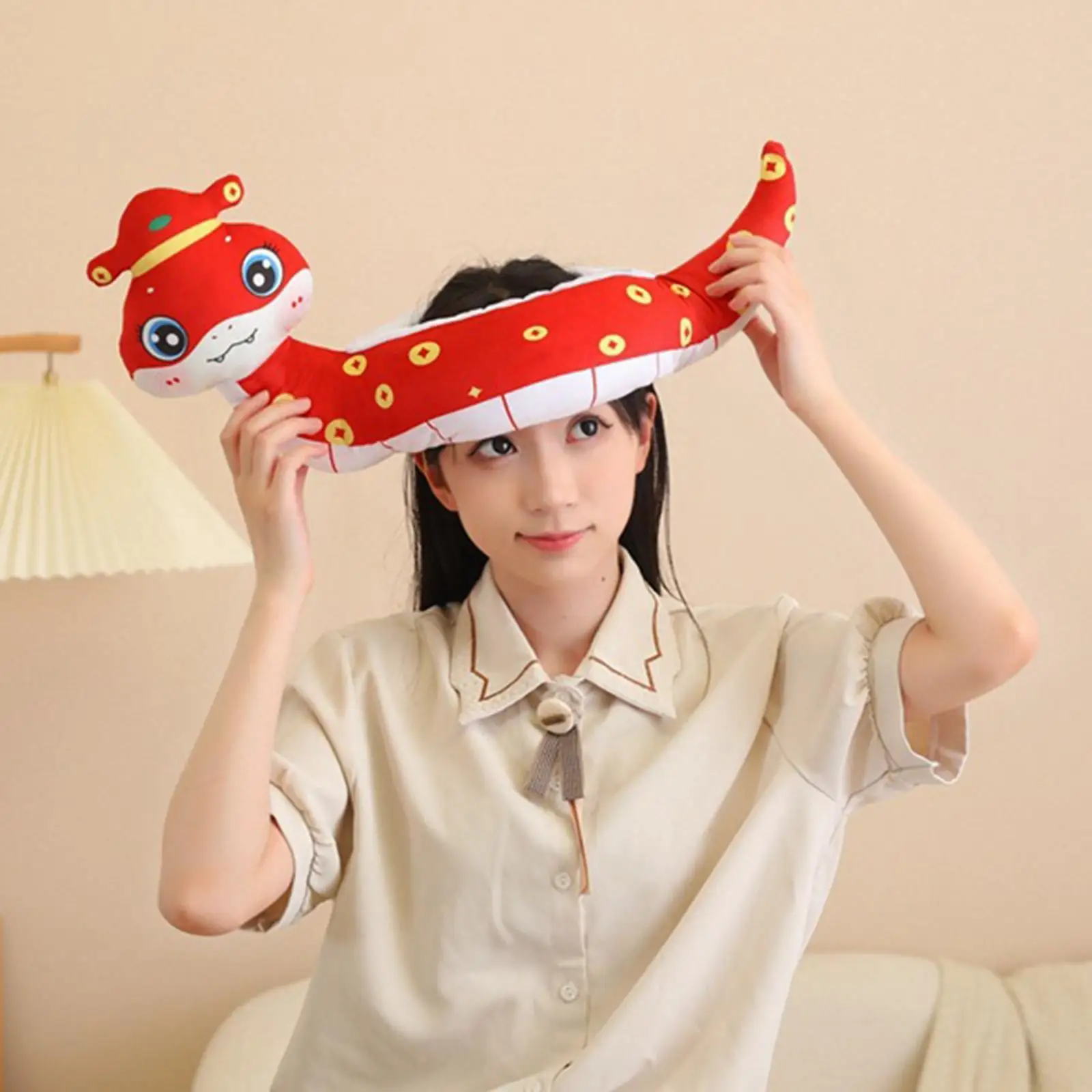 

Snake Headgear Headwear Fancy Dress Cute Soft Plush Hat Costume Hat for Festival Halloween Stage Performance Carnival Role Play