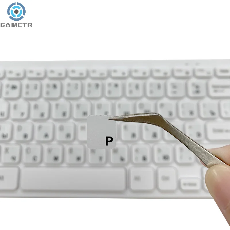 Pegatinas de teclado resistentes al desgaste, diseño de letras del alfabeto, Accesorios para ordenador portátil, PC de escritorio, ruso/Inglés/hebreo/coreano