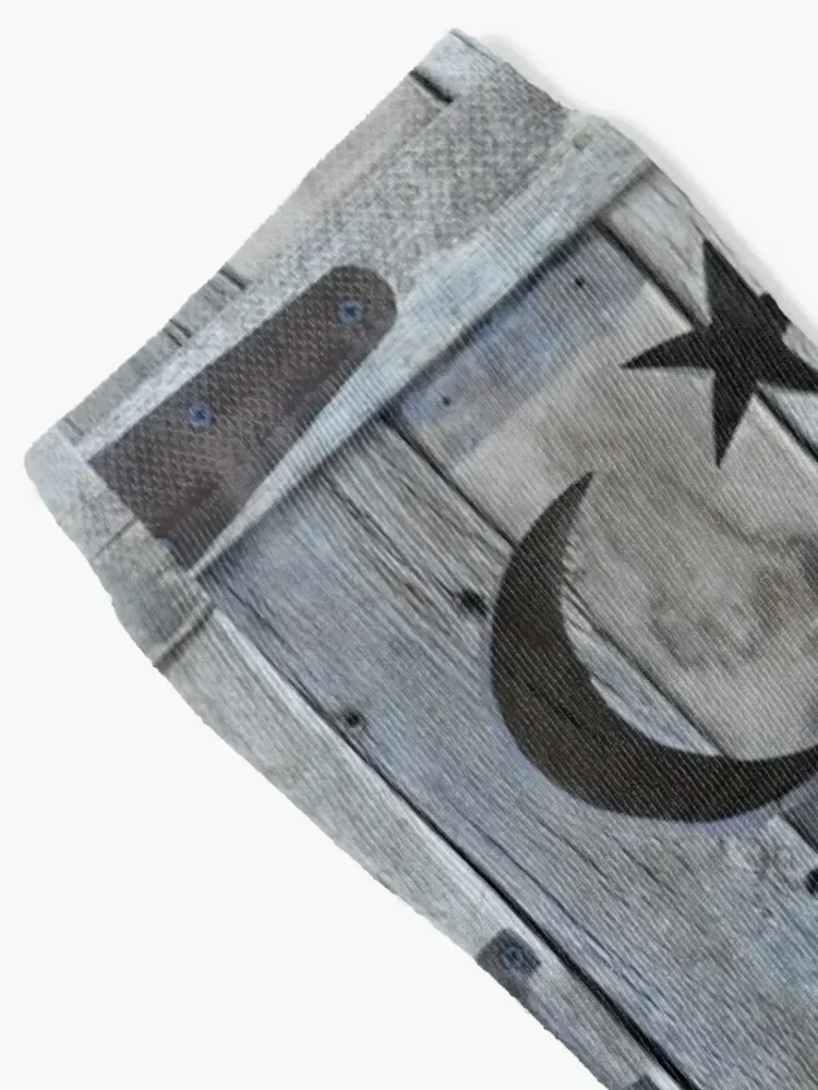 star and moon outhouse shutter door Socks Christmas colored Climbing happy Socks Men Women's