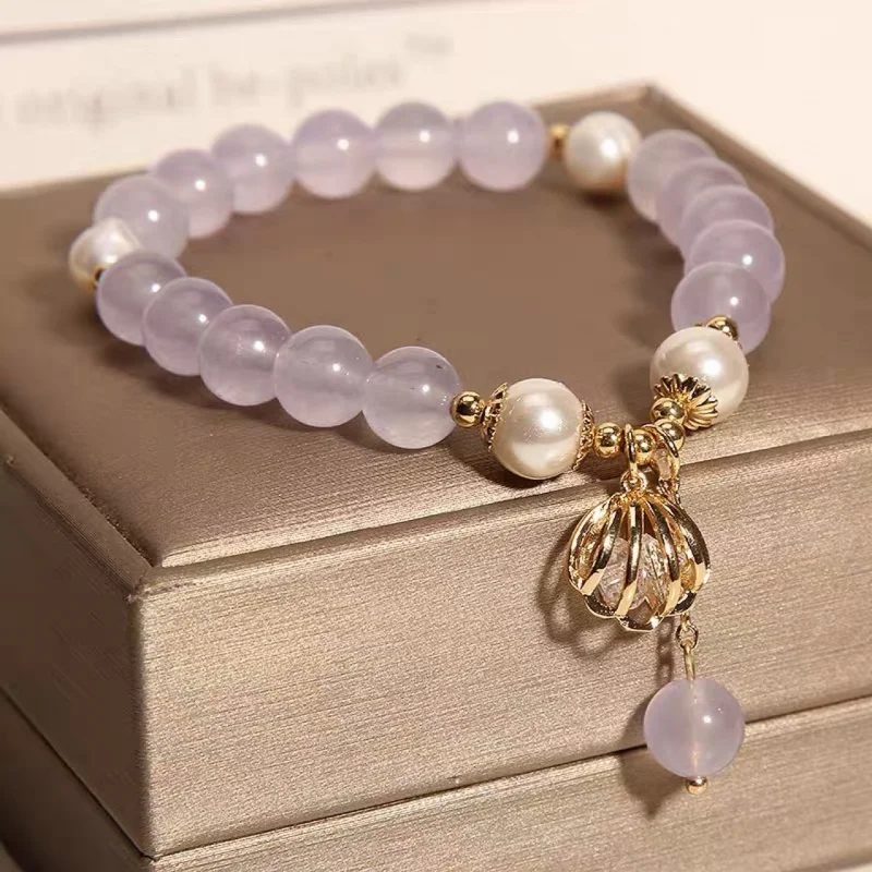 UMQ Amethyst Lucky Female Special-Interest Design Shell Pendant Bracelet Internet Celebrity Sweet Mori Girlfriend Gifts