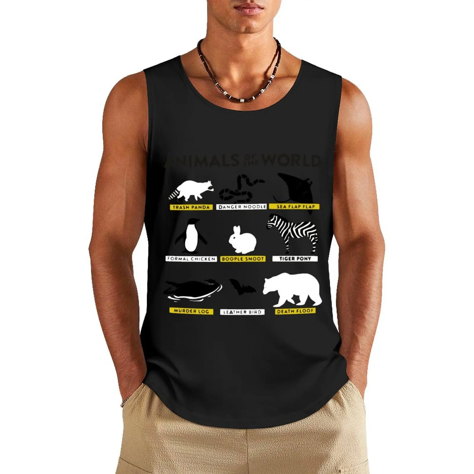 Animals of the World - And how they are called correctly Tank Top fashion 2025 man t-shirts for Men's gym