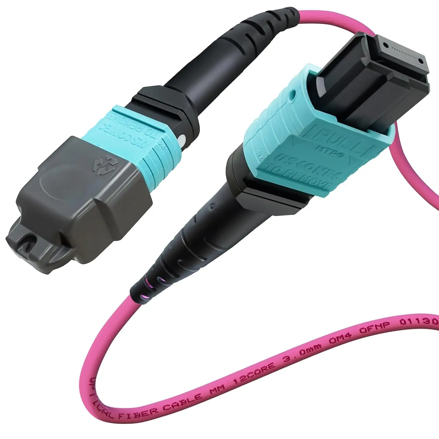8 Fibers Female to Female MPO Trunk Cable Polarity B LSZH Multimode OM4 50/125