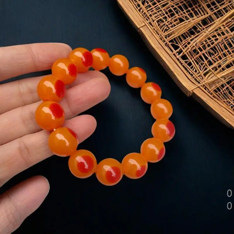 High-end classic imitation crane-top   bird-head original red bracelet  multi-treasure cultural beads  mammoth i