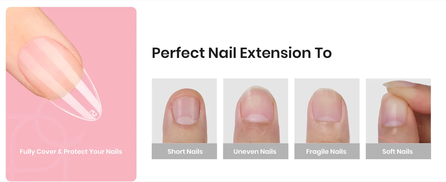 Gel Nail Tips Almond Short Summer Nails