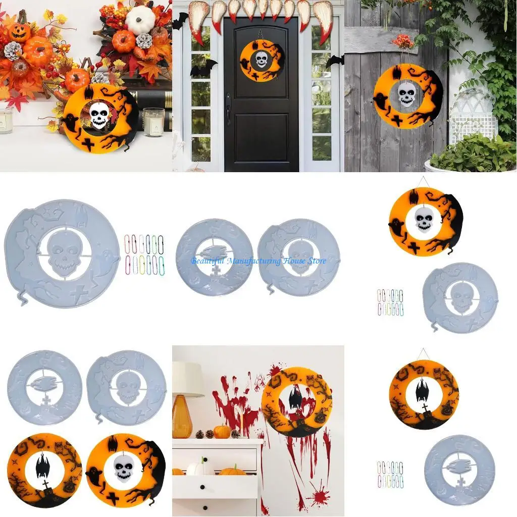 

E56A Halloween Skull Bat Listing Silicone Mold Suitable for Epoxy Resin Diy Crafts Pendants Jewelry Making Home Decor