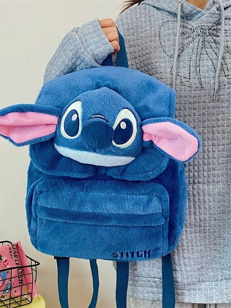 

Школьная сумка Disney большой емкости, сумка на плечо с Микки Маусом, милый рюкзак с меховой строчкой, новая студенческая сумка с героями мультфильмов