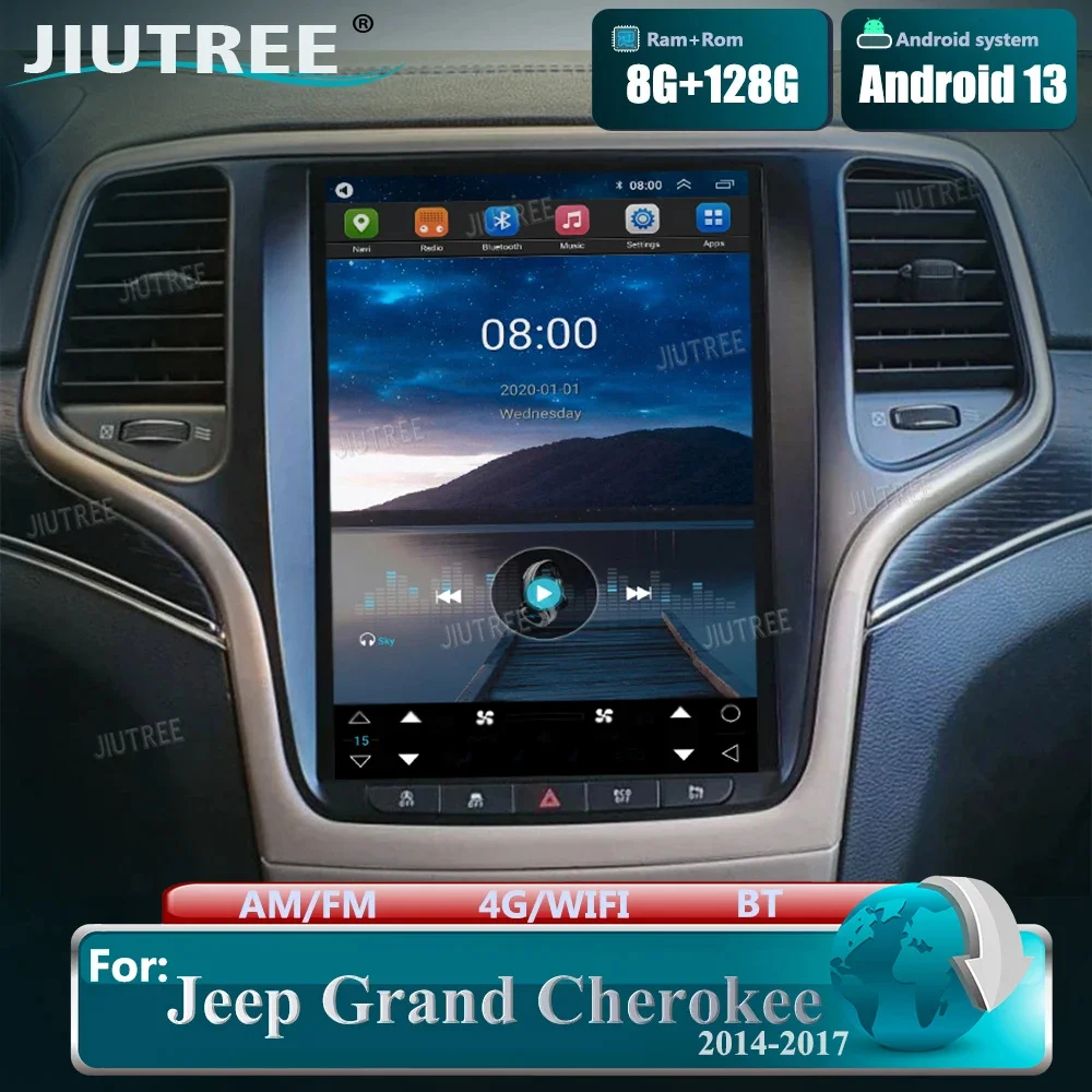 Autoradio Android 13 pour Jeep Grand Traffic 9.7-2014, 2017 Pouces, WiFi, Carplay Sans Fil, AHD, Lecteur DSP, BT, Limitation, RDS, 4G