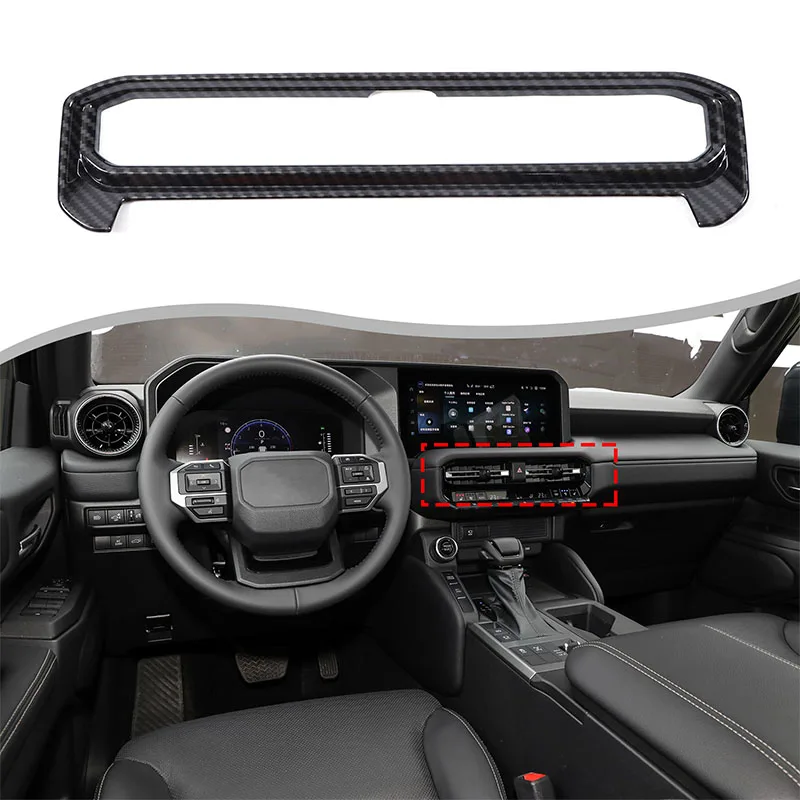 For 2024+ Toyota Land Cruiser Prado car center control air outlet decorative frame ABS carbon fiber pattern 1 piece set