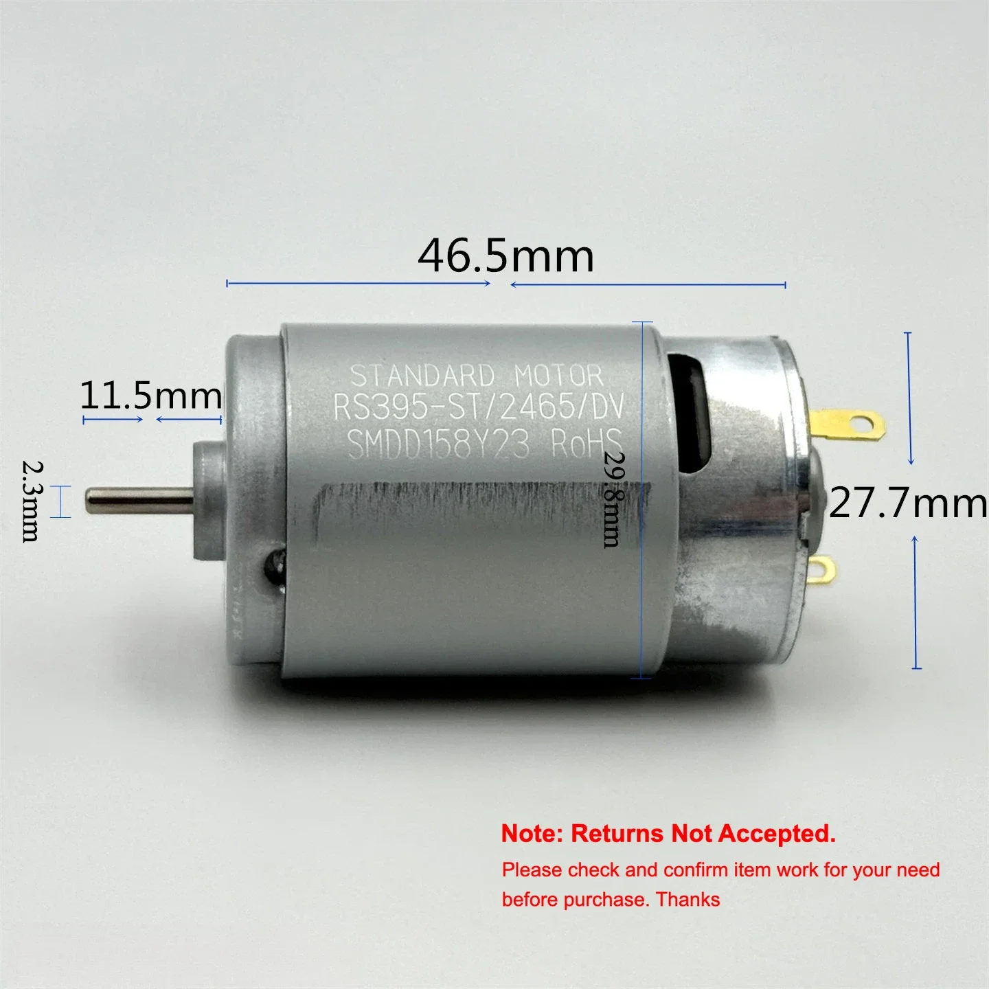 RS395-ST/2465 Motor DC 12V-24V 11500RPM Micro 28mm RS-395 Motor Elétrico Grande Torque para DIY ​ ​ Robô varredor de eletrodomésticos