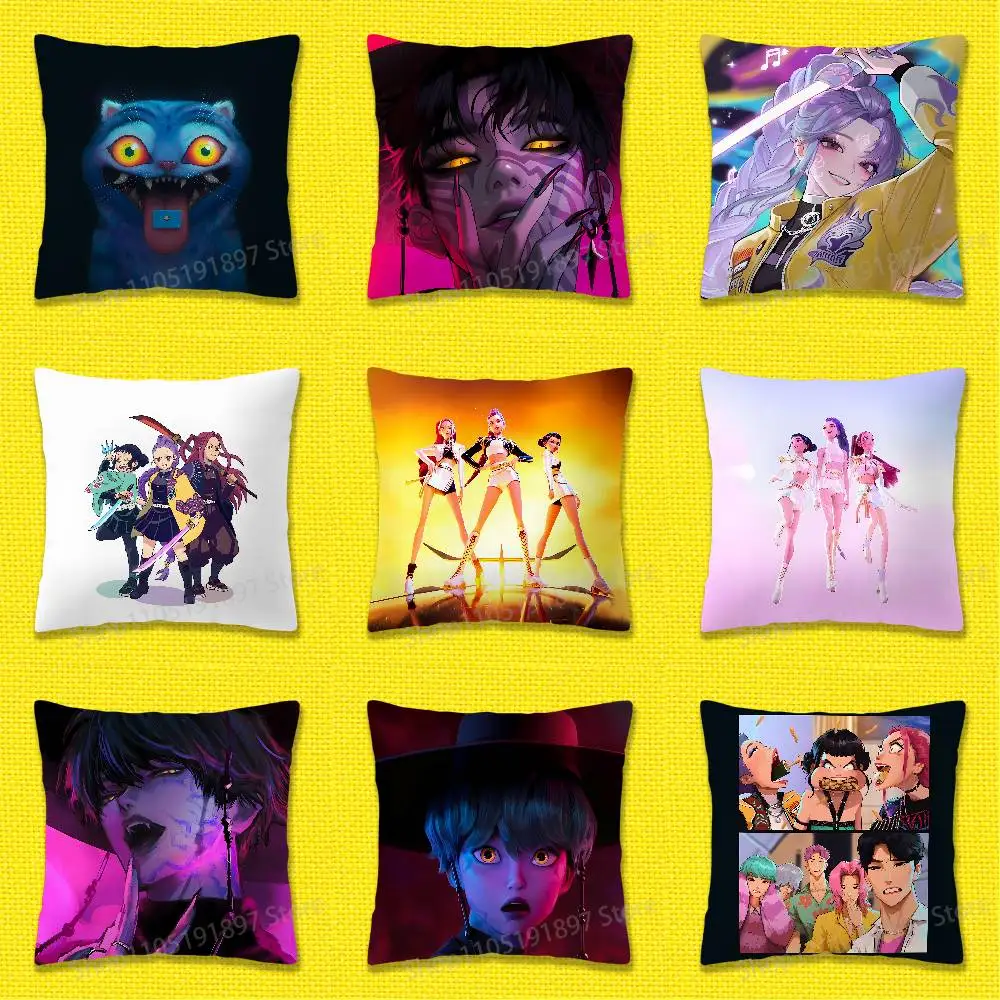 

D-Demon H-Hunters Jinu Girl Throw Pillow Case For 50x50cm 40x40cm 55x55cm 45x45cm 30x30cm Square Bedroom Pillowcase Cover