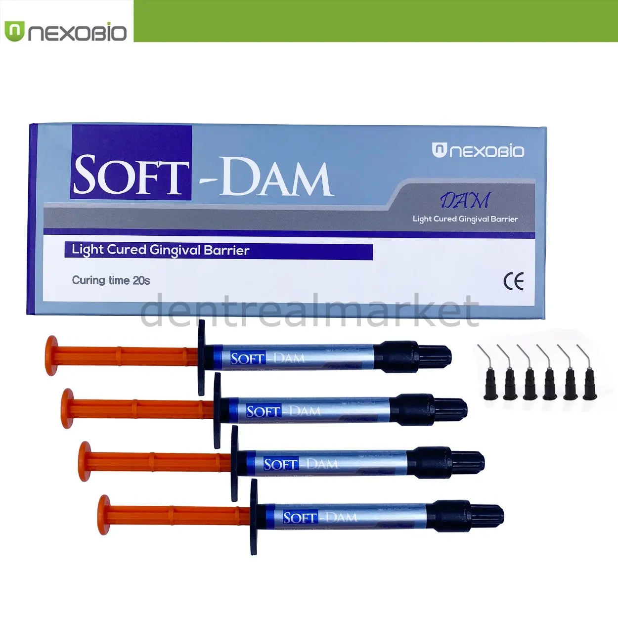 Nexobio - Soft Dam Whitening Barrier - Light Cured Gingival Barrier -  4*1,2 ml